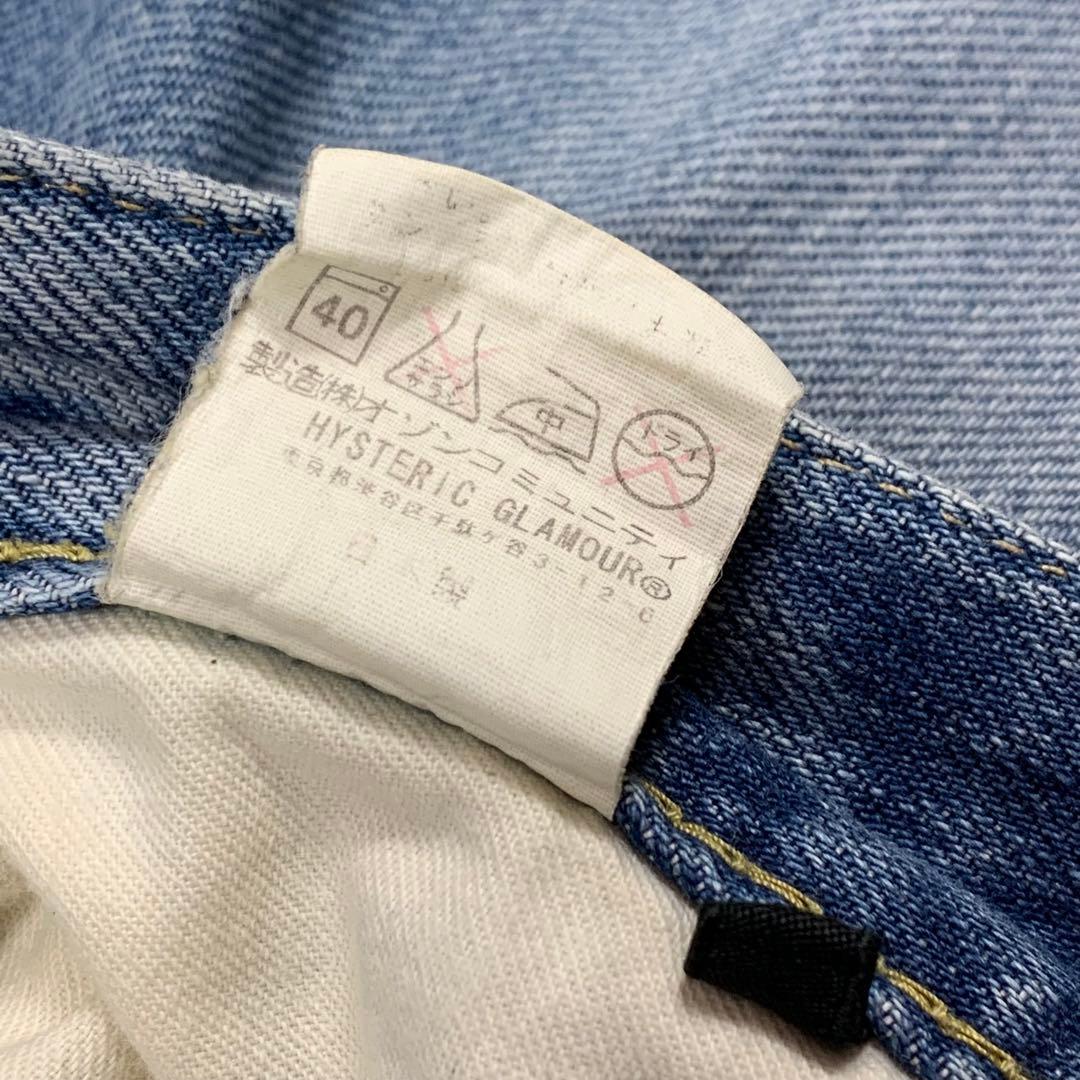 ヒステリックグラマー　ペイントダメージストレートデニムパンツ　W30