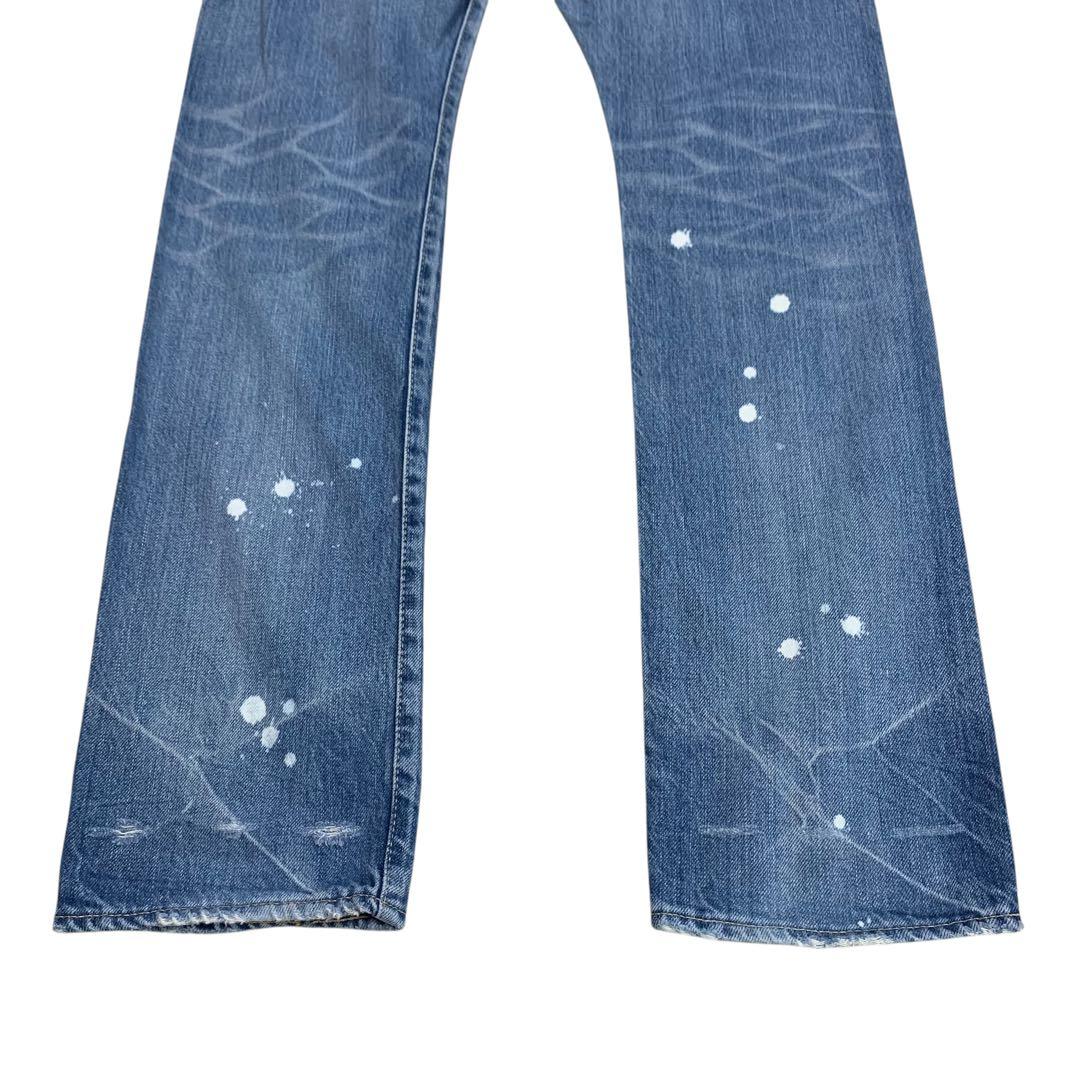 ヒステリックグラマー　ペイントダメージストレートデニムパンツ　W30