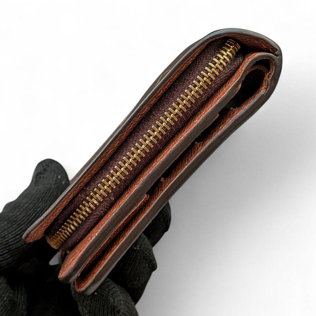 良品 ルイヴィトン コンパクトジップ モノグラム 二つ折り財布 ①