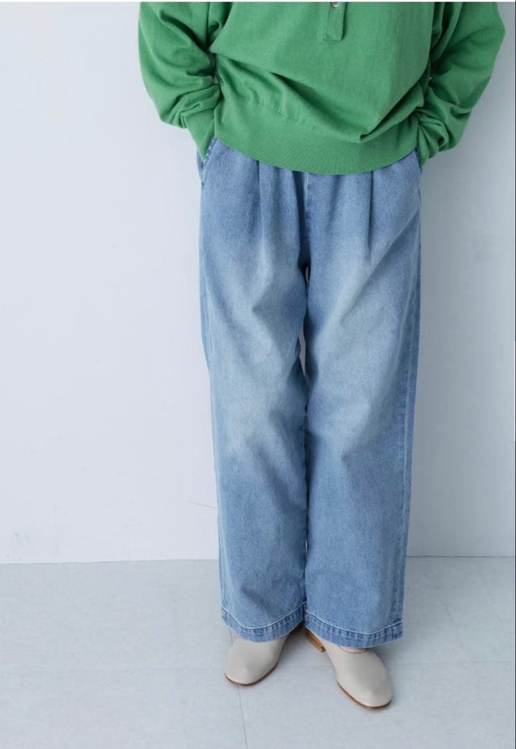 かぐれ フェードデニムイージーパンツ L/INDIGO 新品タグ付き