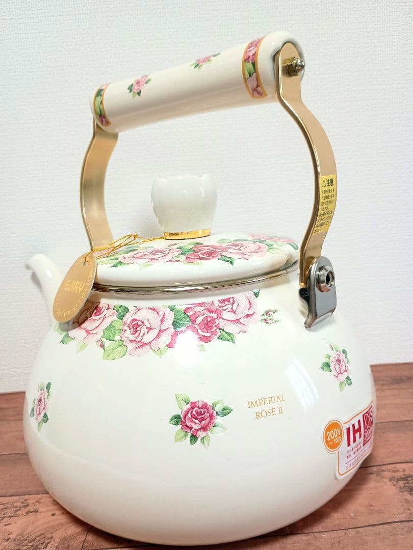 エジリー ホーローケトル インペリアルローズⅡ 2.3L ヤカン 日本製 花柄