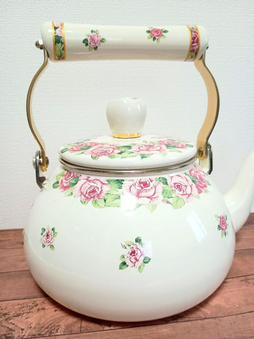エジリー ホーローケトル インペリアルローズⅡ 2.3L ヤカン 日本製 花柄