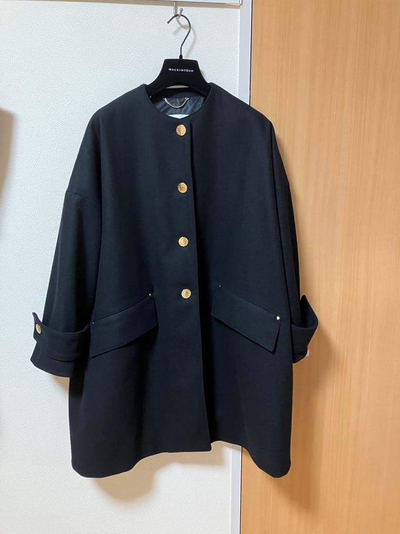 美品　MACKINTOSH　マッキントッシュ　 ハンビー ノーカラー　コート　黒