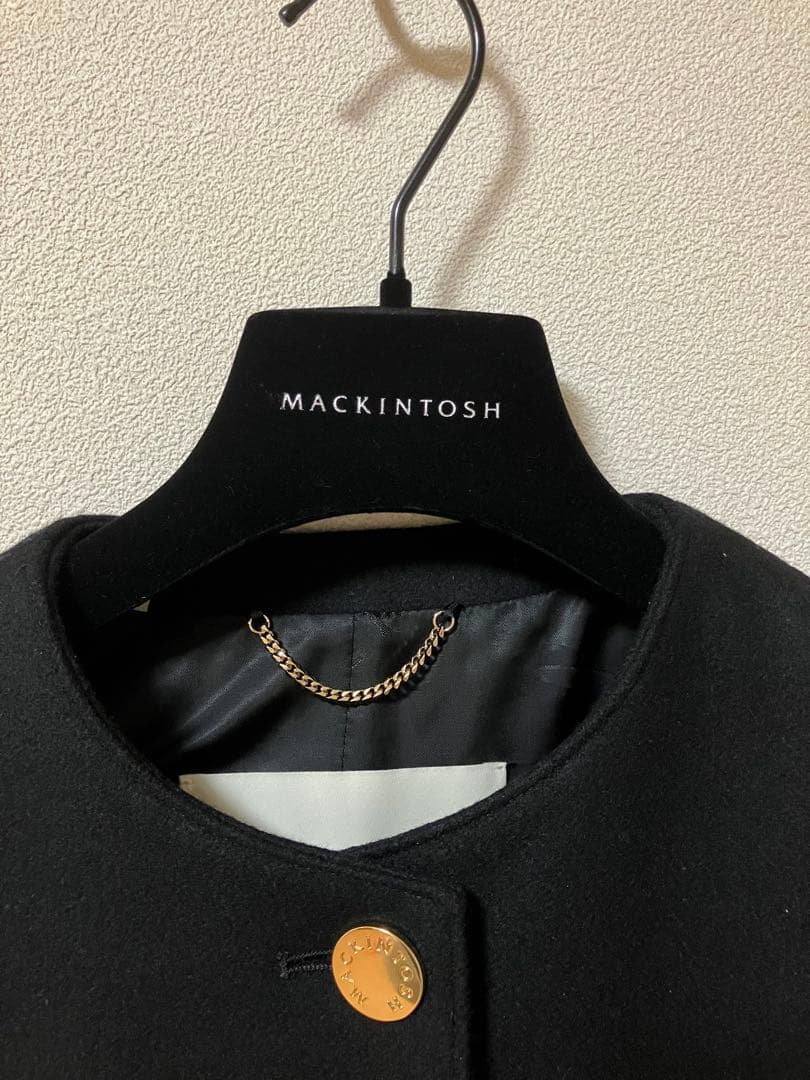 美品　MACKINTOSH　マッキントッシュ　 ハンビー ノーカラー　コート　黒