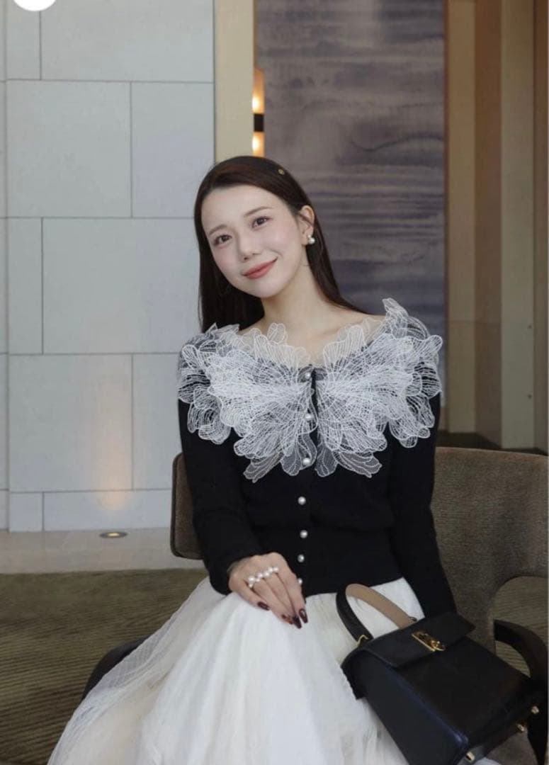 【タグ付新品】polaura ポローラ♡レースフリルカーディガン