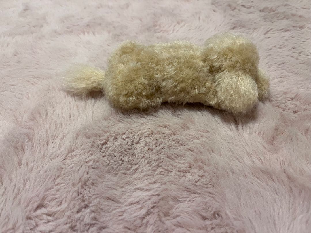 うさぎ トイプードル編みぐるみ（植毛）犬【伏せ】【お座り】アプリコット