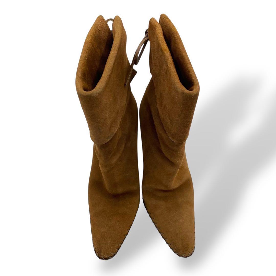 靴 Gucci laceup suede camel western boots