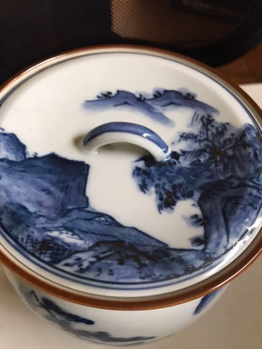 水指　茶道具　時代茶道表千家裏千家絵付け陶器骨董茶道具和風インテリア置物花器壺
