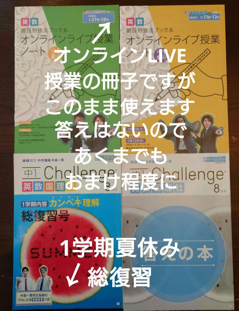 進研ゼミ中学生コース　中高一貫スタンダード中1　2024/4〜2025/2　美品