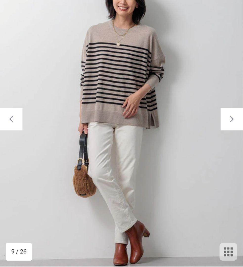 新品✩︎⡱23区DENIM❤︎ ベルベット ストレッチデニム オフホワイト 32