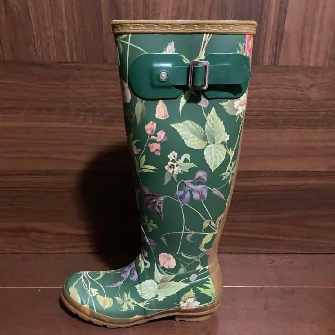 HUNTER RHS コラボ　花柄　長靴　23〜23.5 ロングブーツ