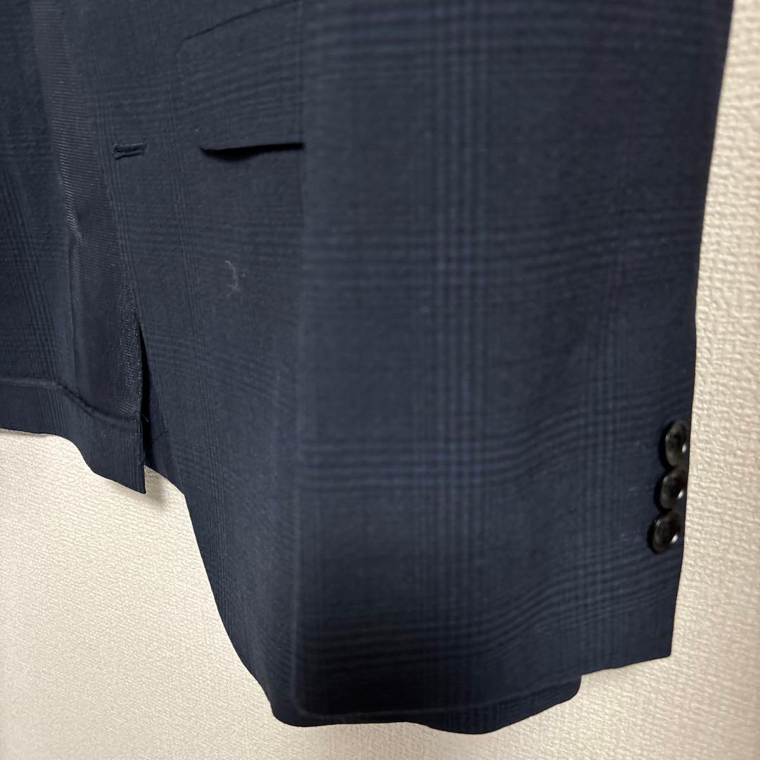 SUIT SELECT ネイビー チェック柄 スーツセットアップAB6