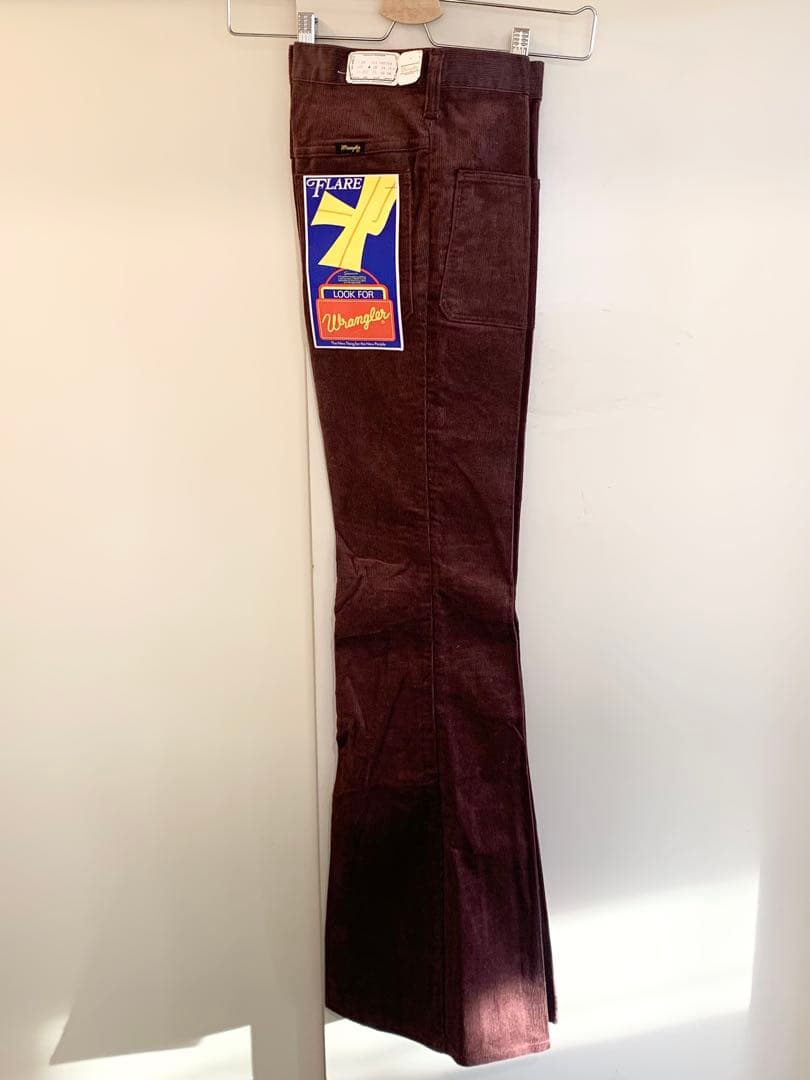 希少70’s Wranglerデッドストックコーデュロイベルボトムベルギー製茶系