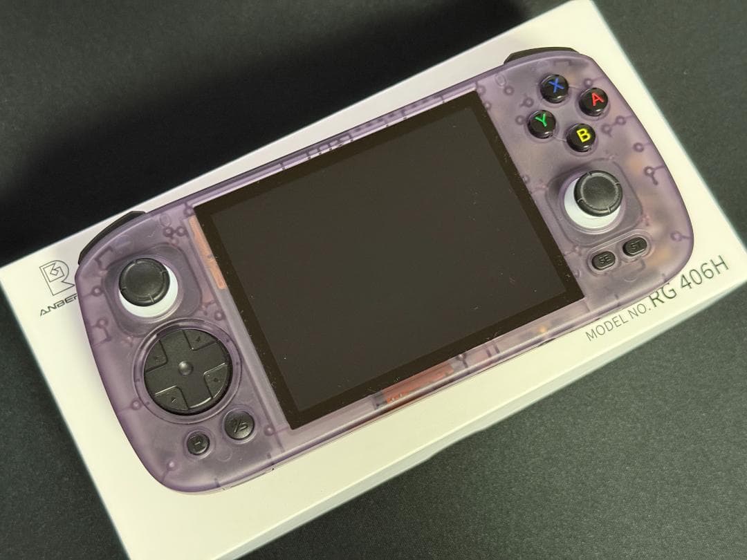 ANBERNIC RG406H クリアパープル 収納ケース付き