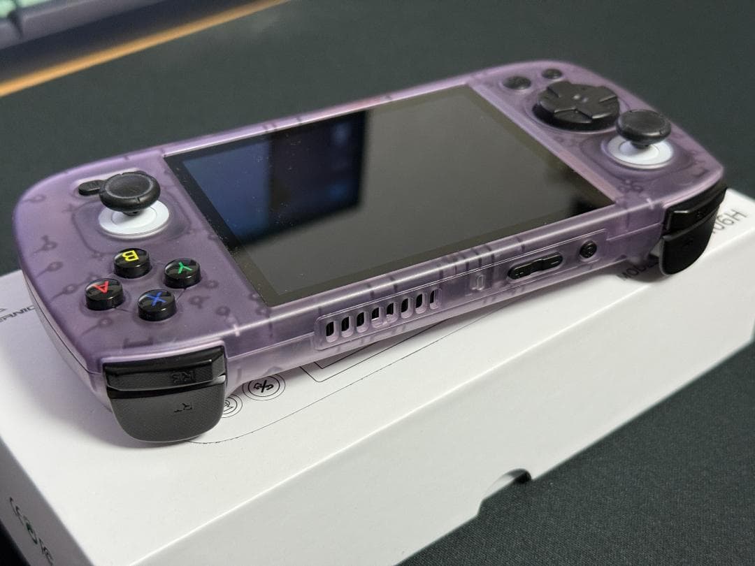 ANBERNIC RG406H クリアパープル 収納ケース付き
