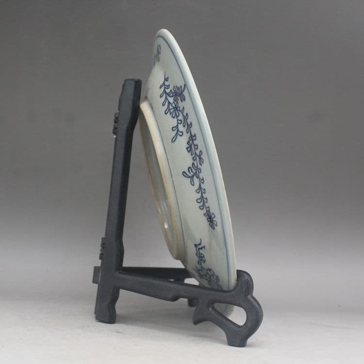 清乾隆青花双鳳紋磁器皿 景徳鎮 陶磁器 装飾品 現代工芸品 美術品 置物