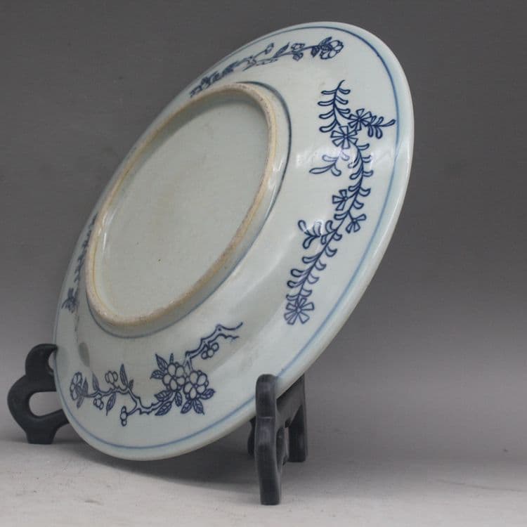 清乾隆青花双鳳紋磁器皿 景徳鎮 陶磁器 装飾品 現代工芸品 美術品 置物