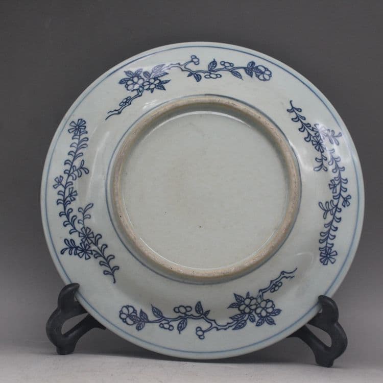 清乾隆青花双鳳紋磁器皿 景徳鎮 陶磁器 装飾品 現代工芸品 美術品 置物