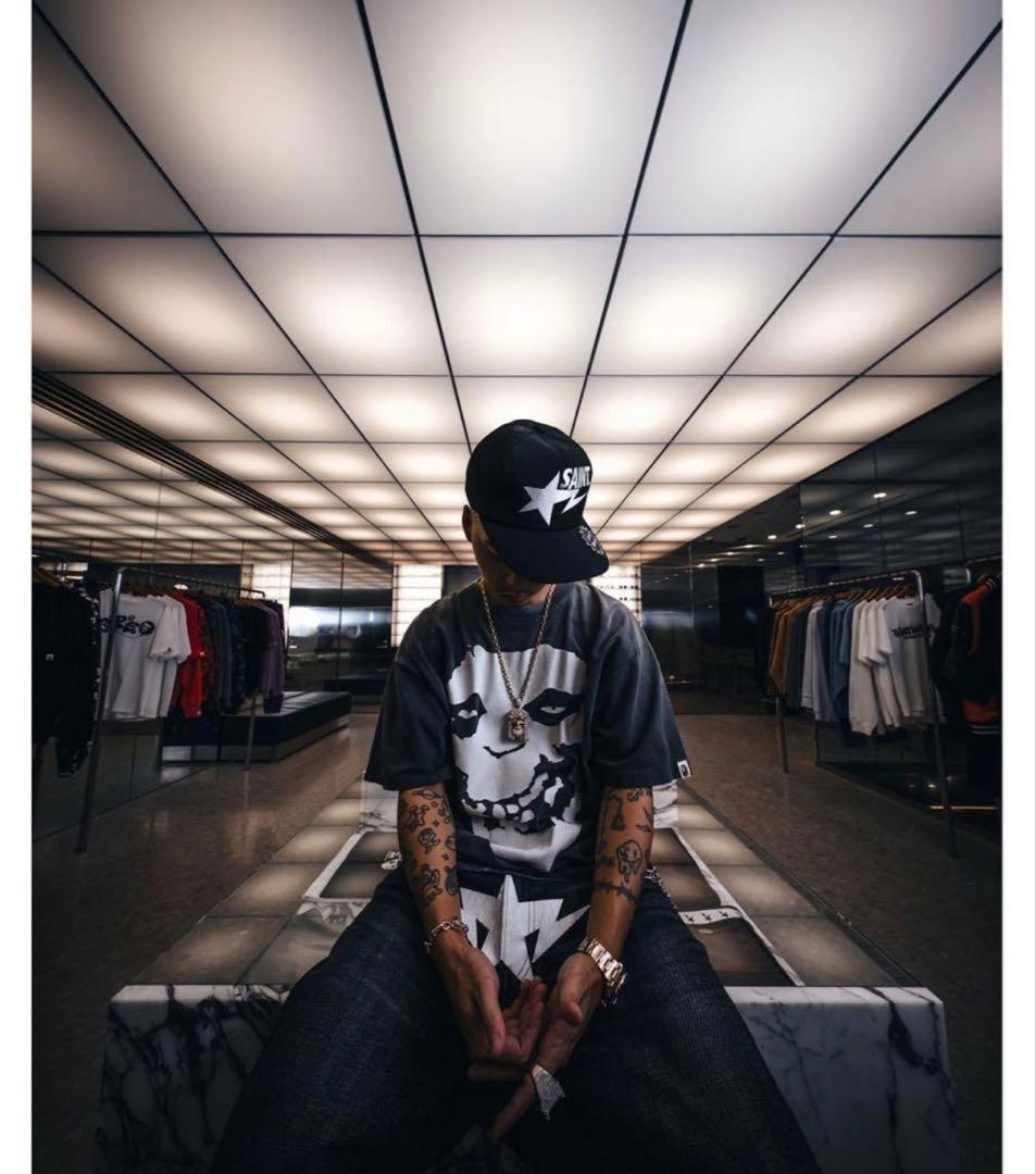 セントマイケル　BAPE_MESH CAP BLACK