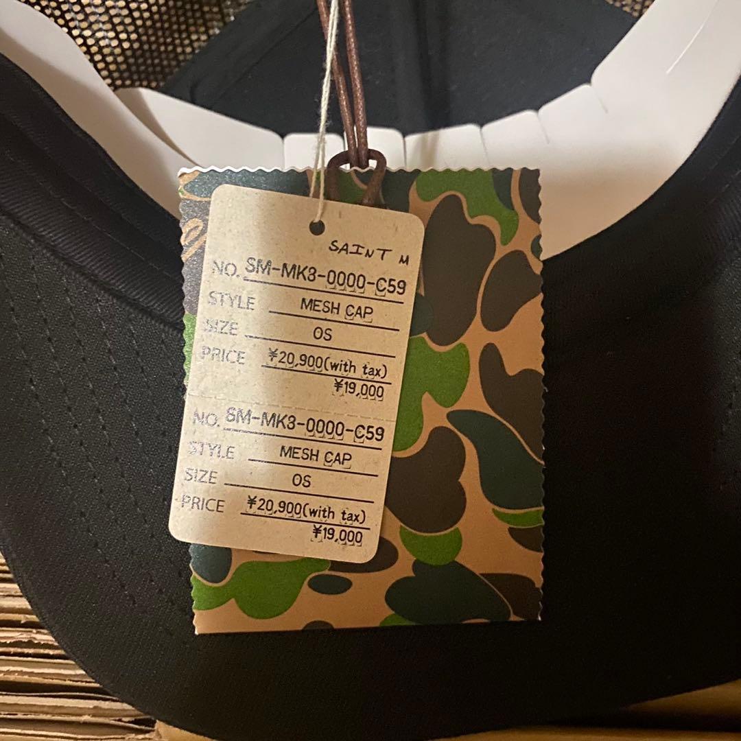 セントマイケル　BAPE_MESH CAP BLACK