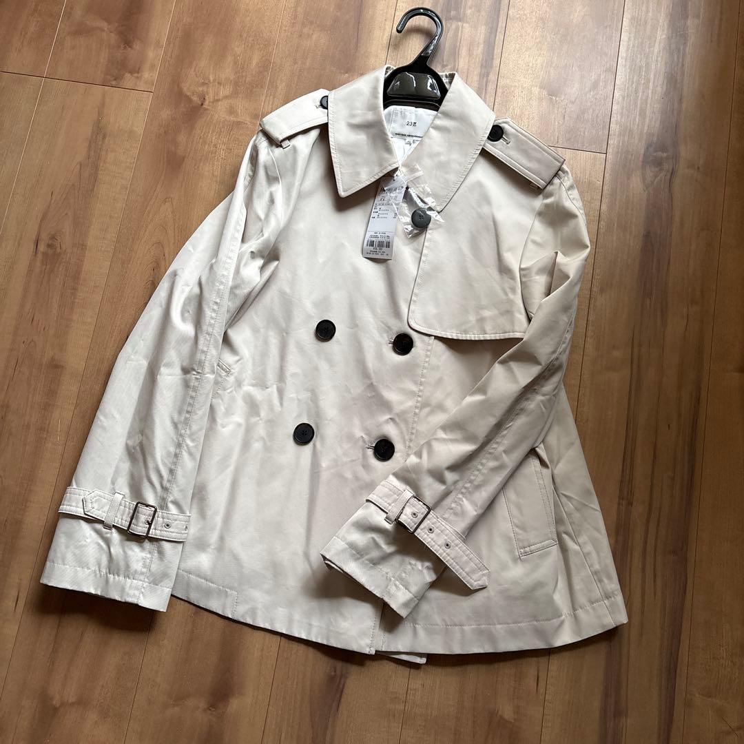 新品　23区　コットンポリエステルギャバジン ショート トレンチ コート
