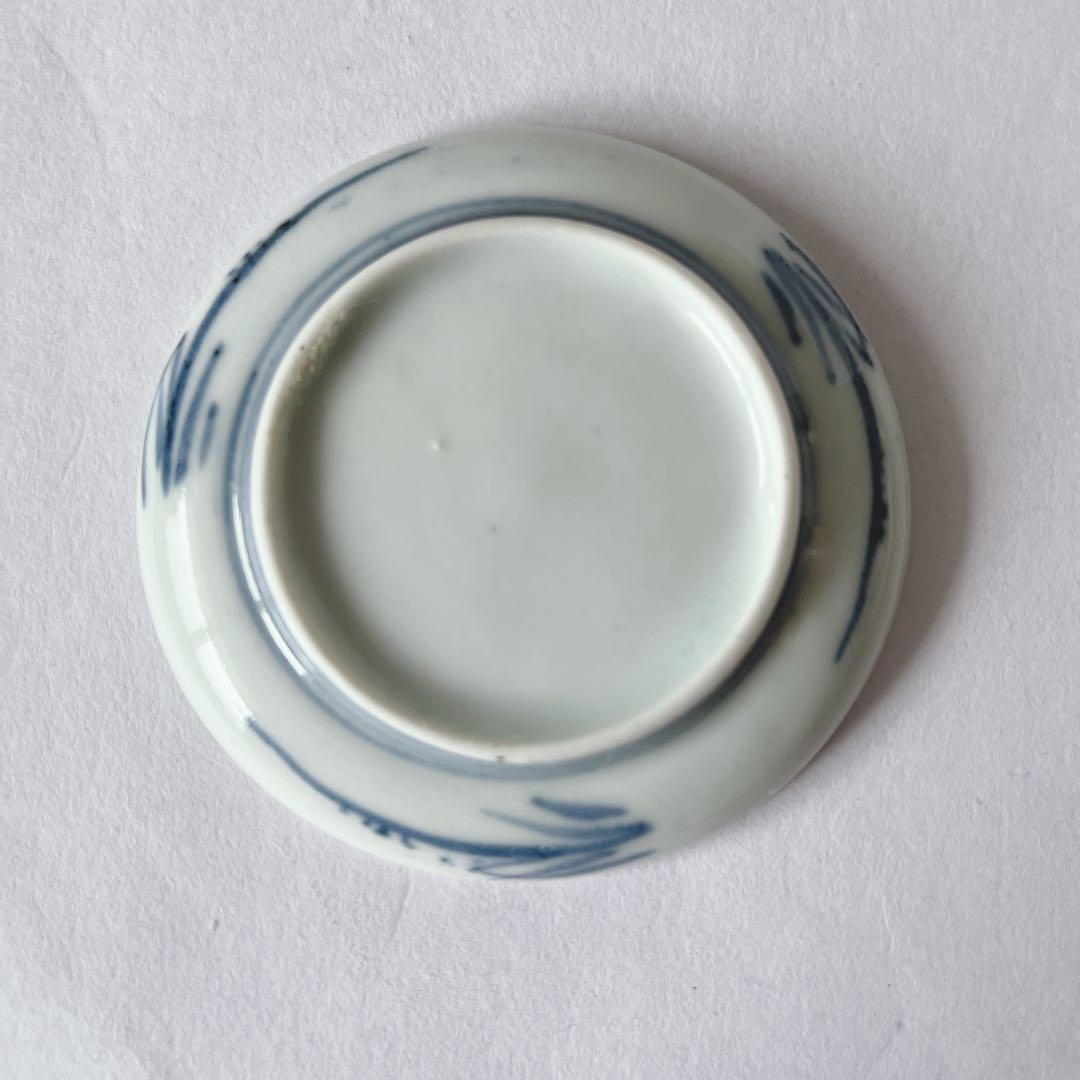古伊万里　染付　氷裂文　豆皿　手塩皿　骨董