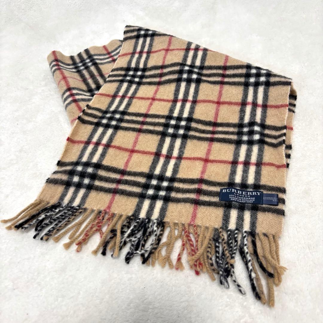 【美品】BURBERRY LONDON マフラー カシミヤ100% ノバチェック