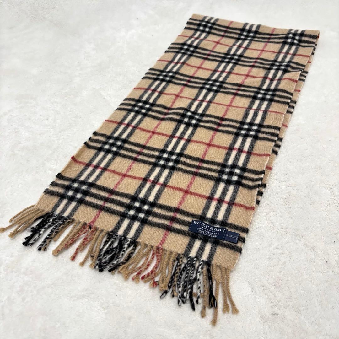 【美品】BURBERRY LONDON マフラー カシミヤ100% ノバチェック