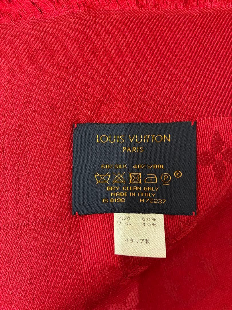 ルイヴィトン LOUIS VUITTON 大判ストール モノグラム レッド 赤