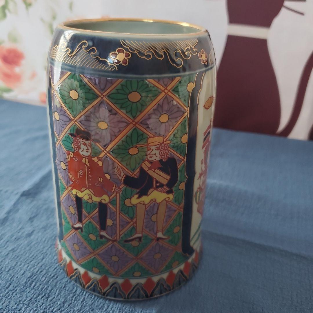 波佐見焼　林九郎釜　ビールジョッキ　ビアジョッキ南蛮渡来船