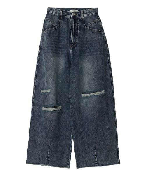 Ameri♡ HEART PATCH DAMAGE DENIM PANTS