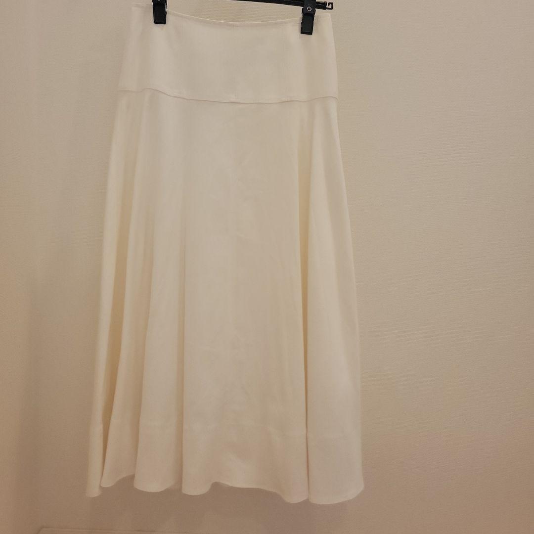 ⭐美品⭐　アナイ　2022SS　デニムライクロングフレアスカート　38　ホワイト