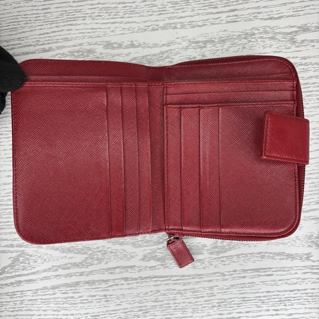 極美品　PRADA プラダ　二つ折り財布　ラウンドジップ　S8478