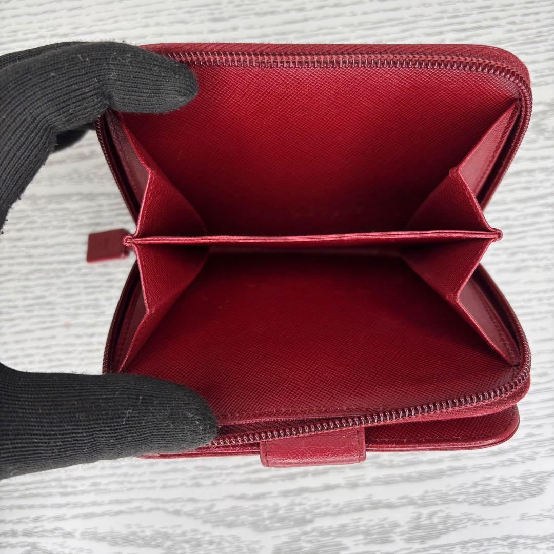 極美品　PRADA プラダ　二つ折り財布　ラウンドジップ　S8478