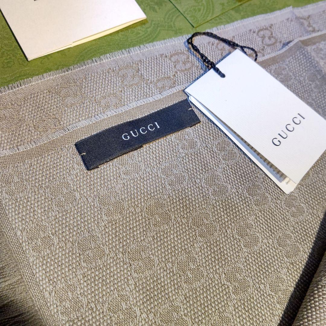❤新品箱袋付❤GUCCI マフラー ストール ショール スカーフ　ベージュライン