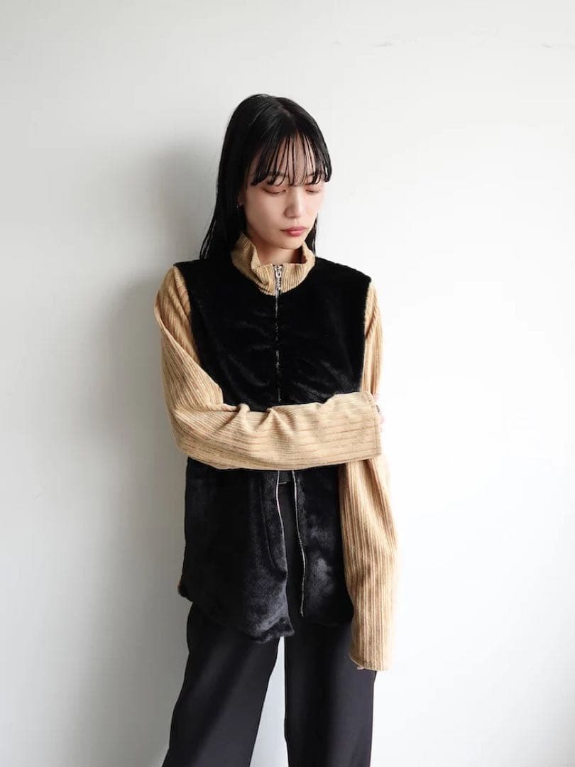 sahara（MARTE）Fur Docking Zip Top