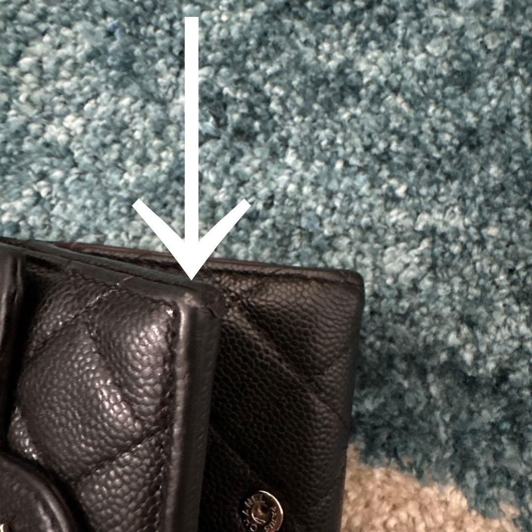 a*.様 CHANEL 三つ折り財布 スモールウォレット キャビアスキン シャネ