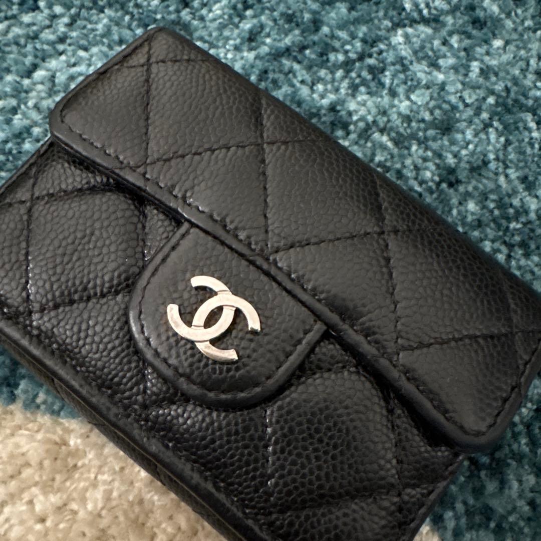 a*.様 CHANEL 三つ折り財布 スモールウォレット キャビアスキン シャネ