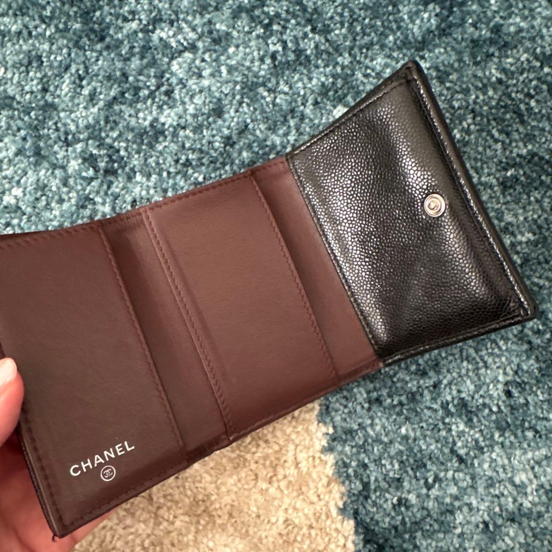 a*.様 CHANEL 三つ折り財布 スモールウォレット キャビアスキン シャネ