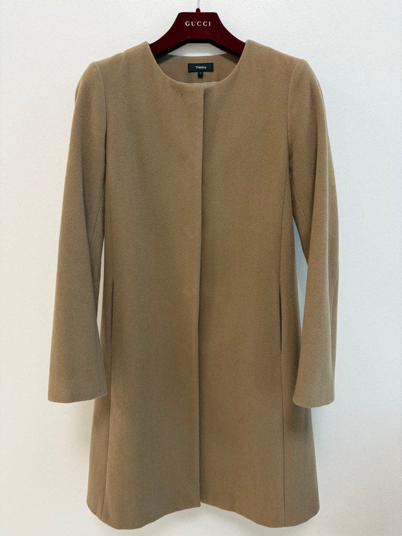 【美品】セオリー　MELT ALVINメルトアルビン ウール ノーカラーコート