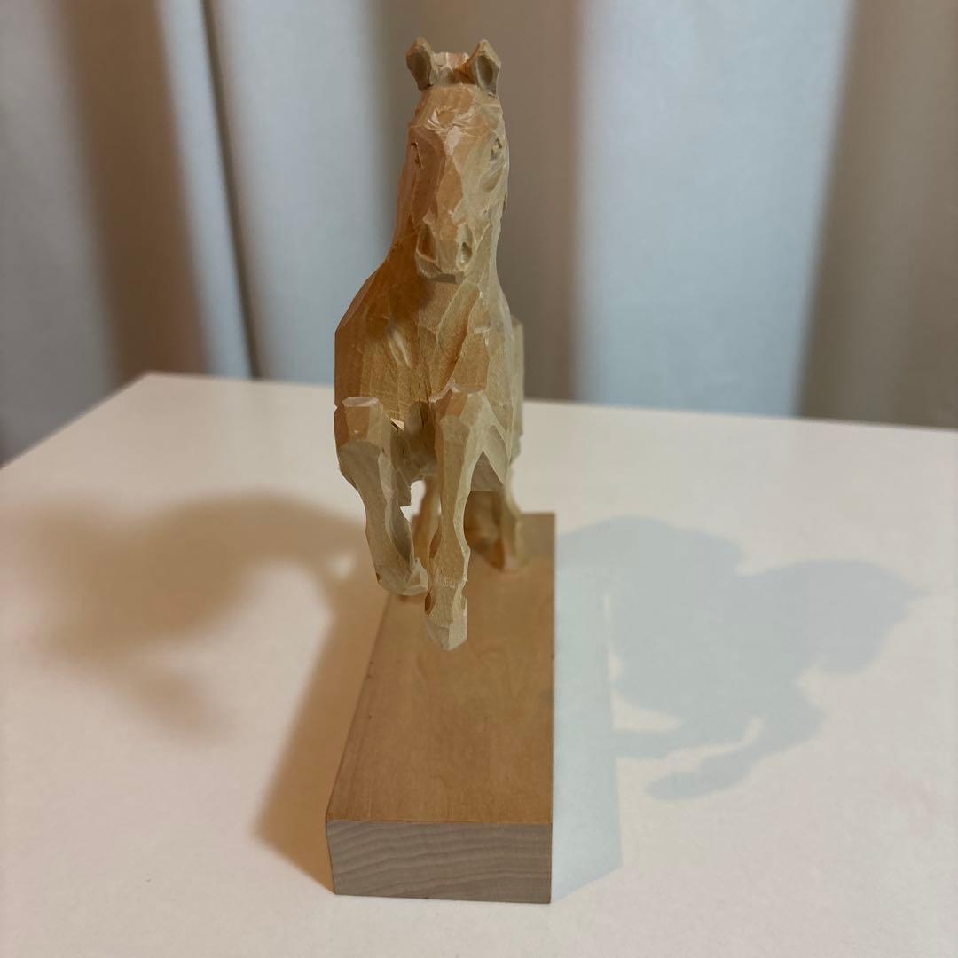青森　南部馬　一刀彫　二代目山口笙園作品　おまとめonmunです