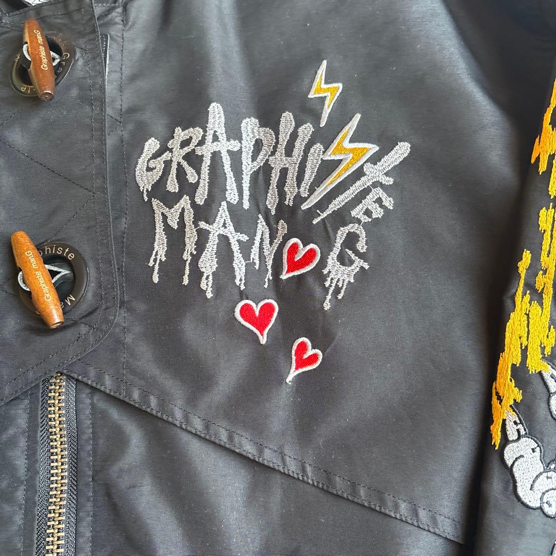 韓国　GRAPHIC MAN Gブラックモッズコート　秋　冬