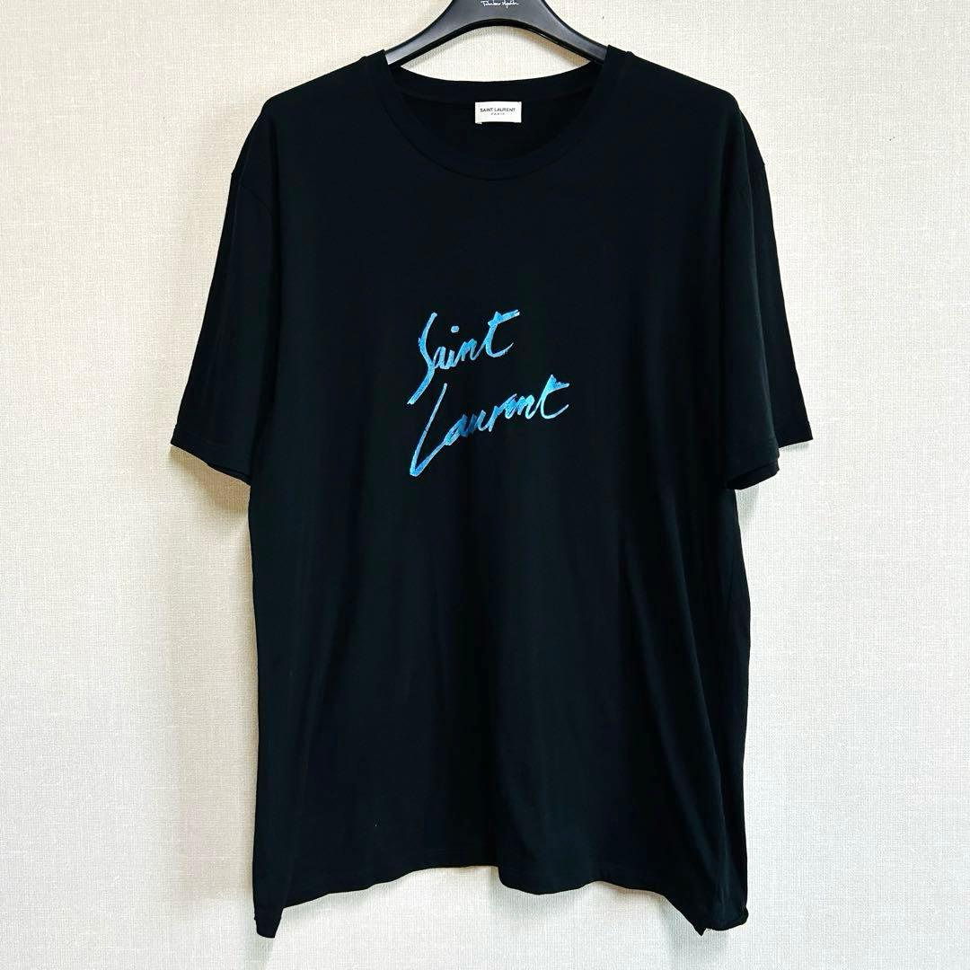 17AW✨サンローラン パリ メタリックロゴ シグネチャー Tシャツ カットソー