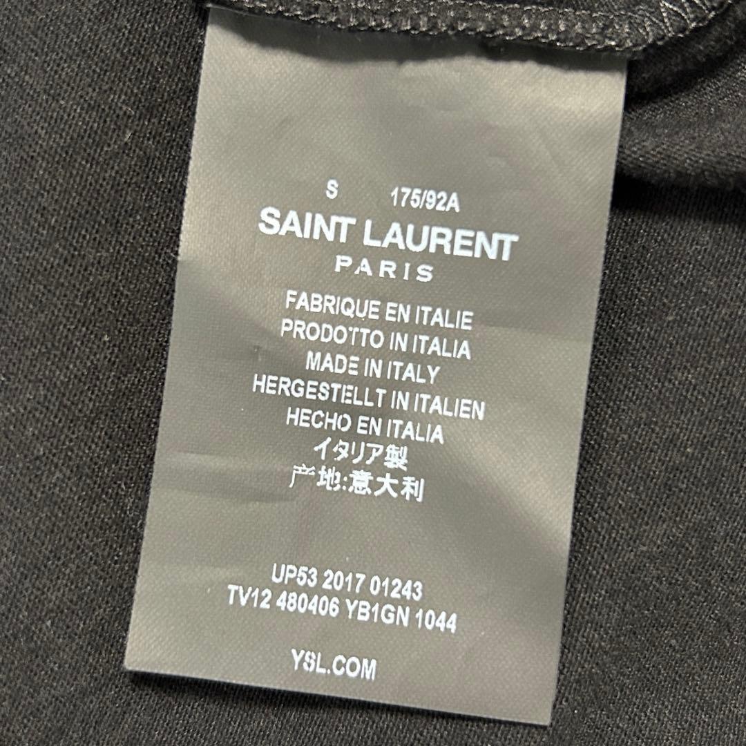 17AW✨サンローラン パリ メタリックロゴ シグネチャー Tシャツ カットソー