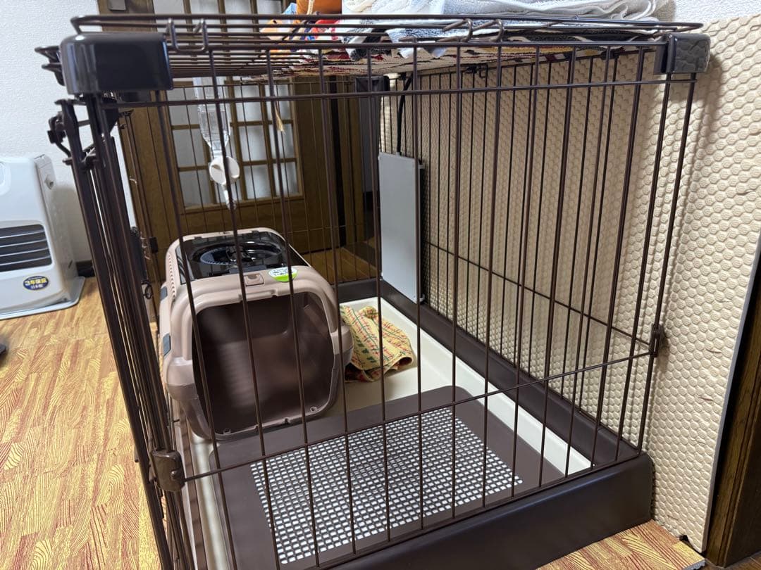 [mk_さん用]Richell 犬用ケージ 90-60 前面パネル開放　屋根付き