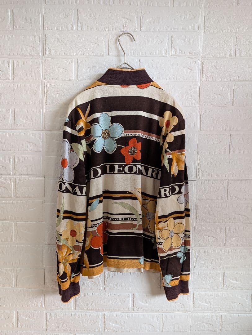 美品✨️LEONARD 44 大きいサイズ 花柄 総柄 カットソー ポロシャツ