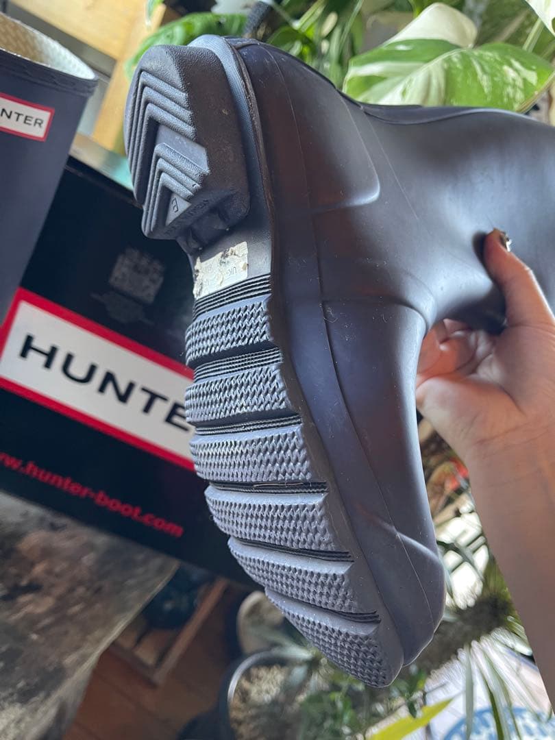 HUNTER 長靴 バックル付き 箱あり 色AUB