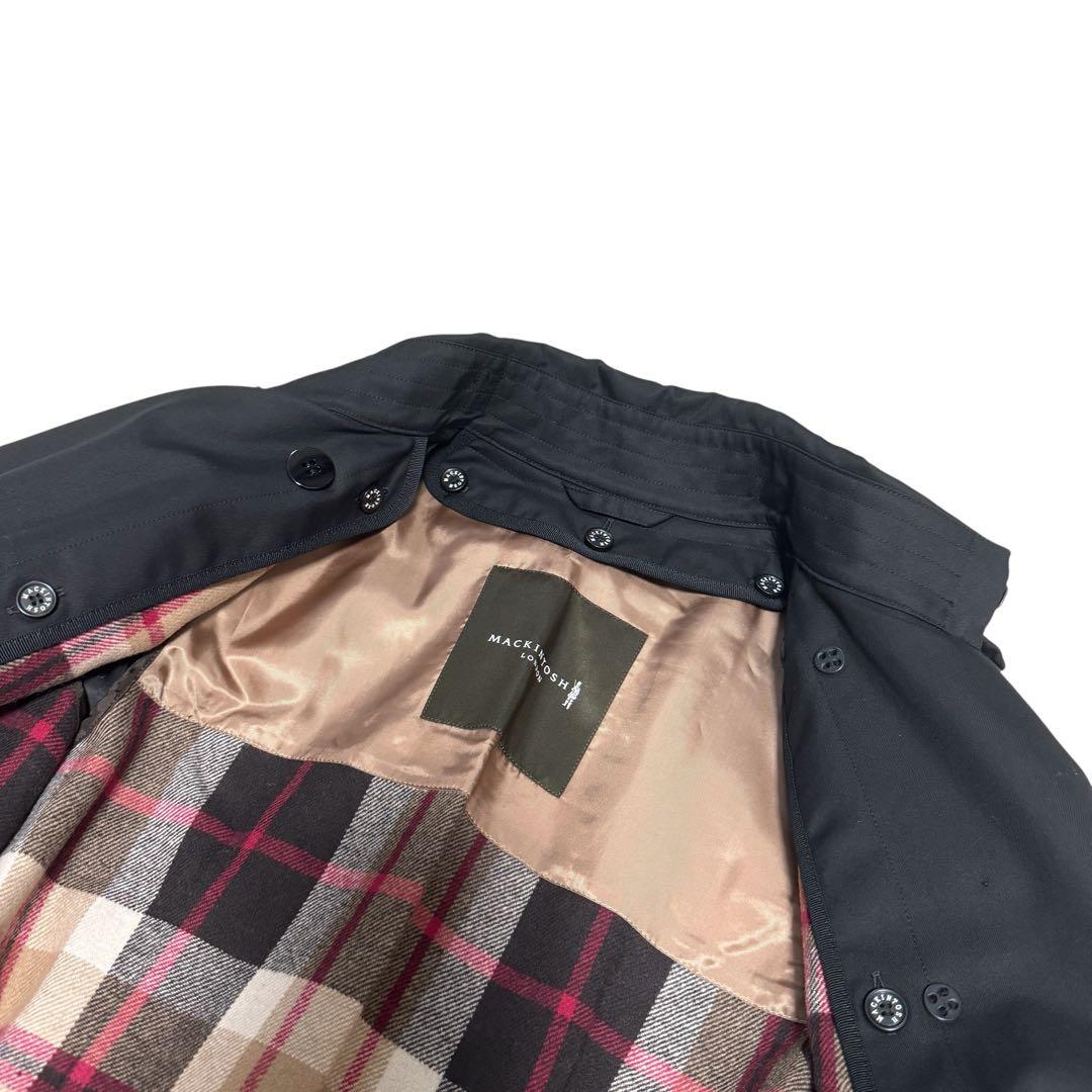 極美品　マッキントッシュ　トレンチコート　ライナー　ハウスチェック　ブラック40