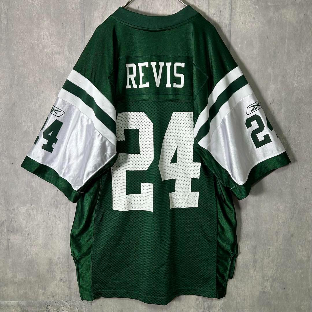 Reebok NFL JETS Revis ゲームシャツ メッシュ 緑