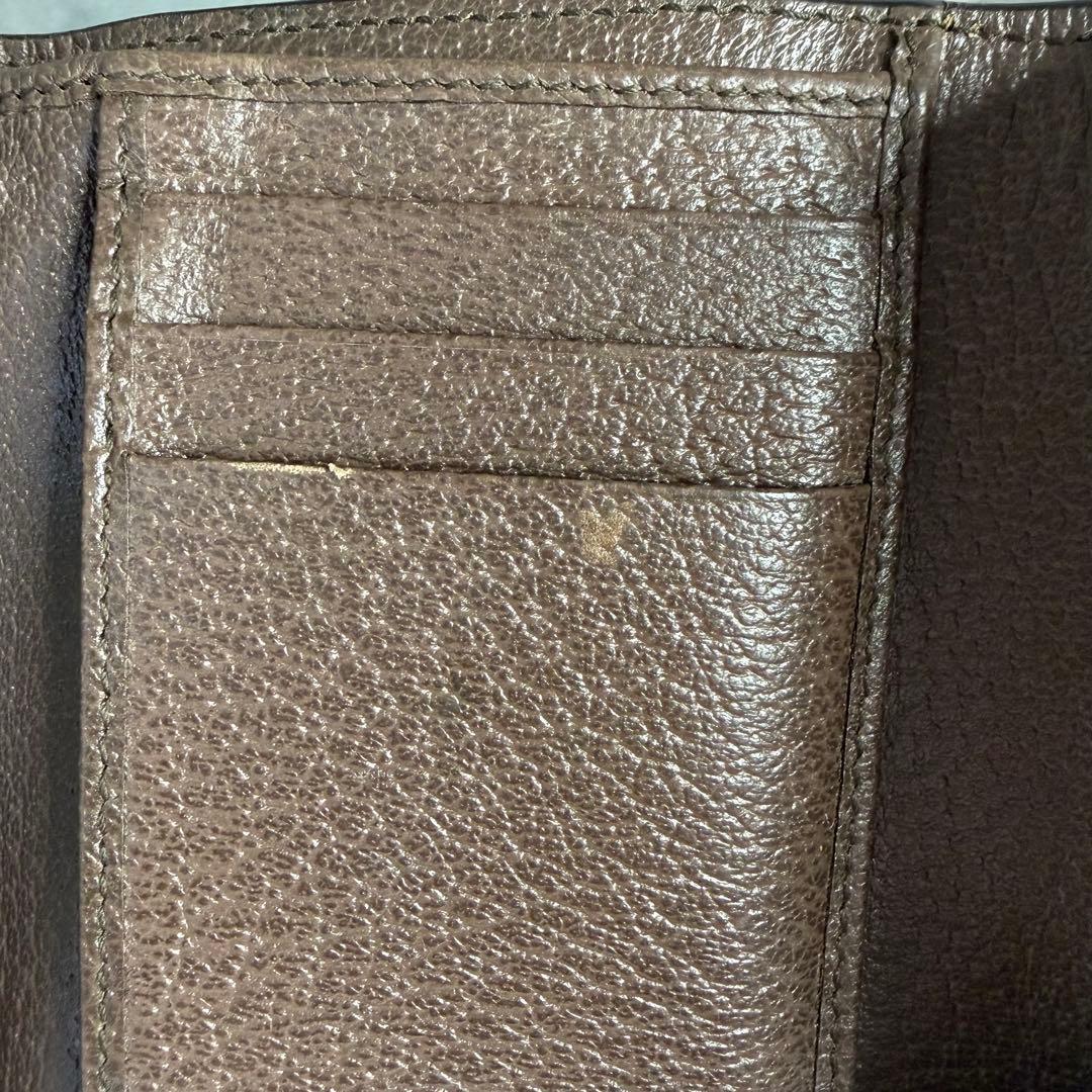 【付属品完備】GUCCI オフディア 三つ折り財布 GGロゴ シェリーライン